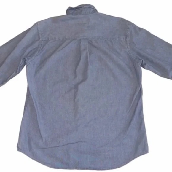 Men's Blue Button Down Long Sleeve Shirt - Picture 2 of 8